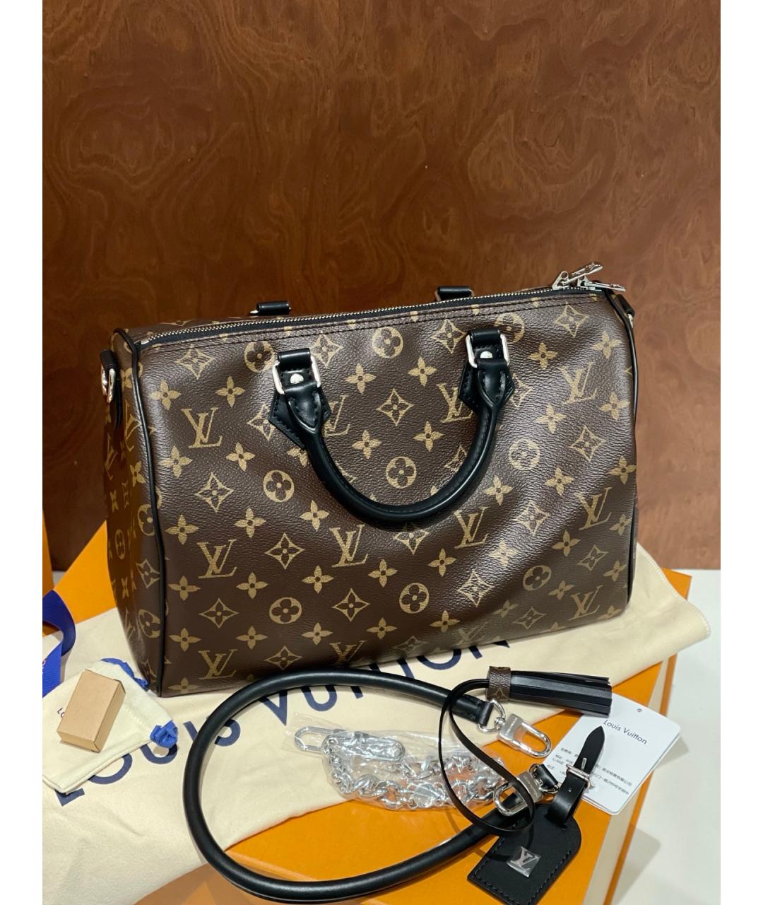 LOUIS VUITTON Коричневая сумка тоут из искусственной кожи, фото 2