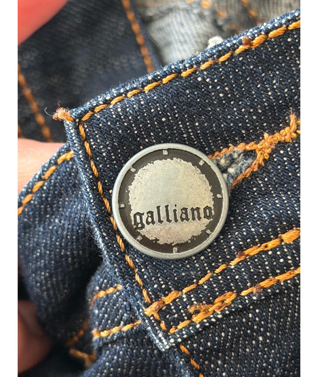 JOHN GALLIANO Темно-синяя хлопковая юбка мини, фото 8