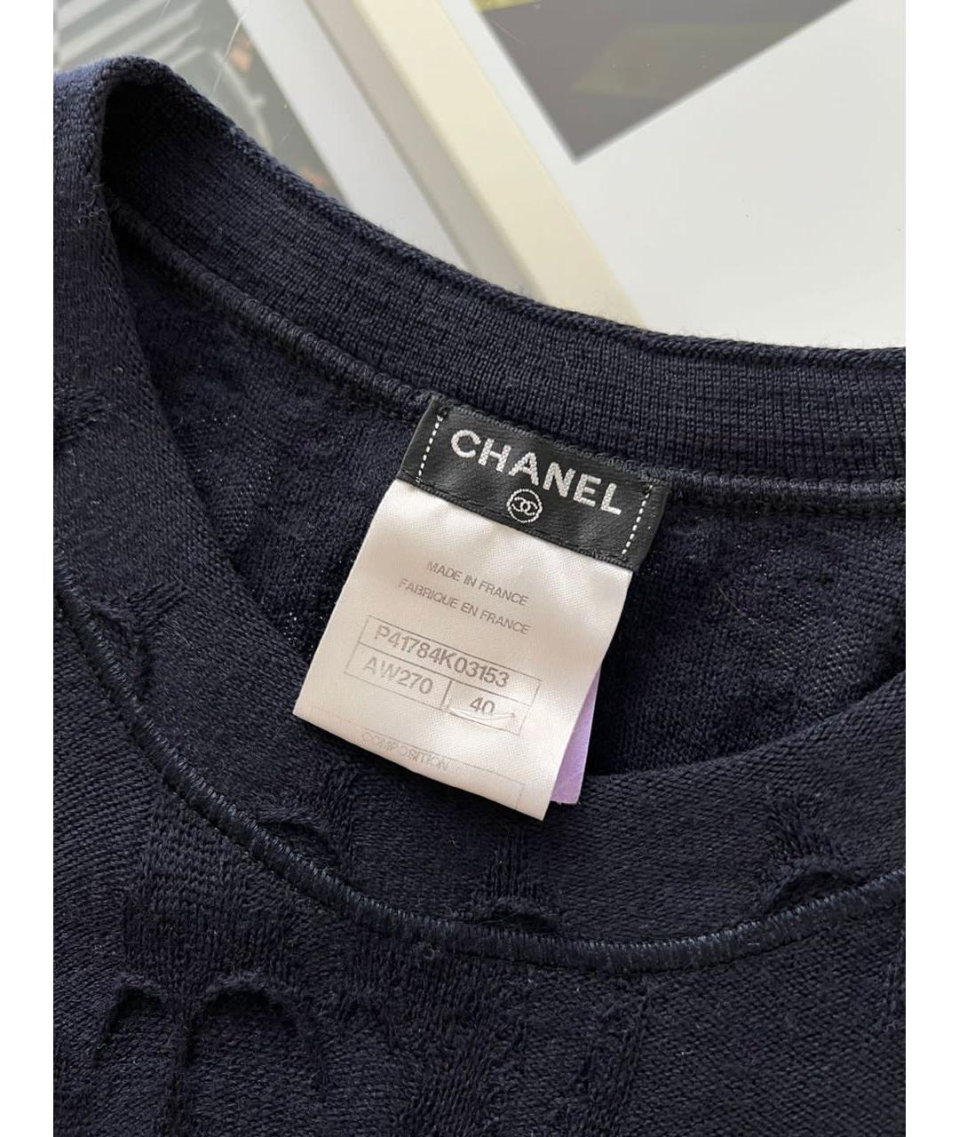 CHANEL Черное шерстяное повседневное платье, фото 5