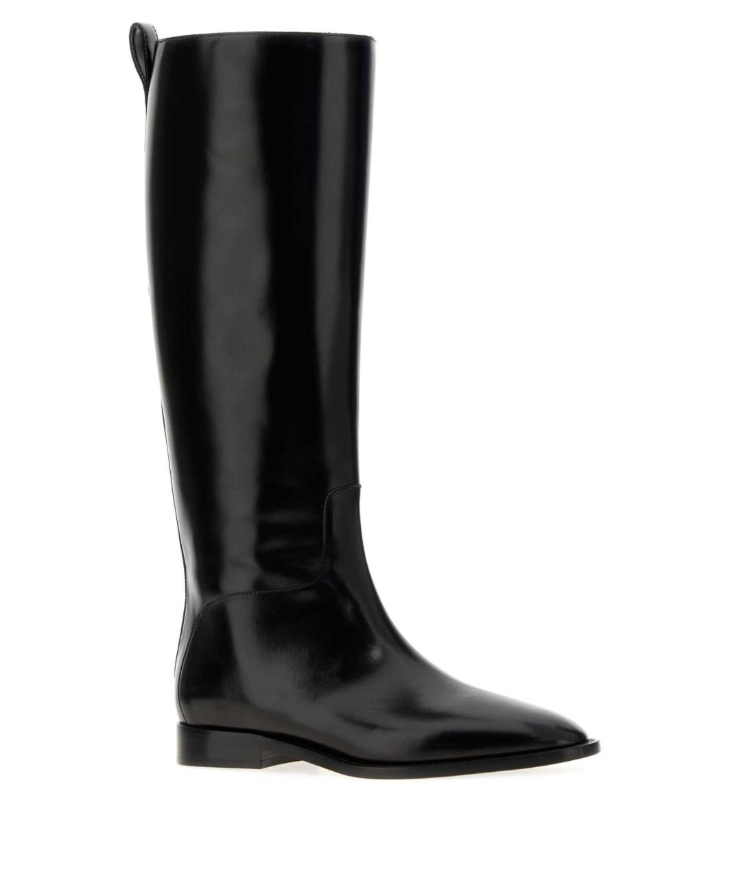JIL SANDER Черные кожаные сапоги, фото 2