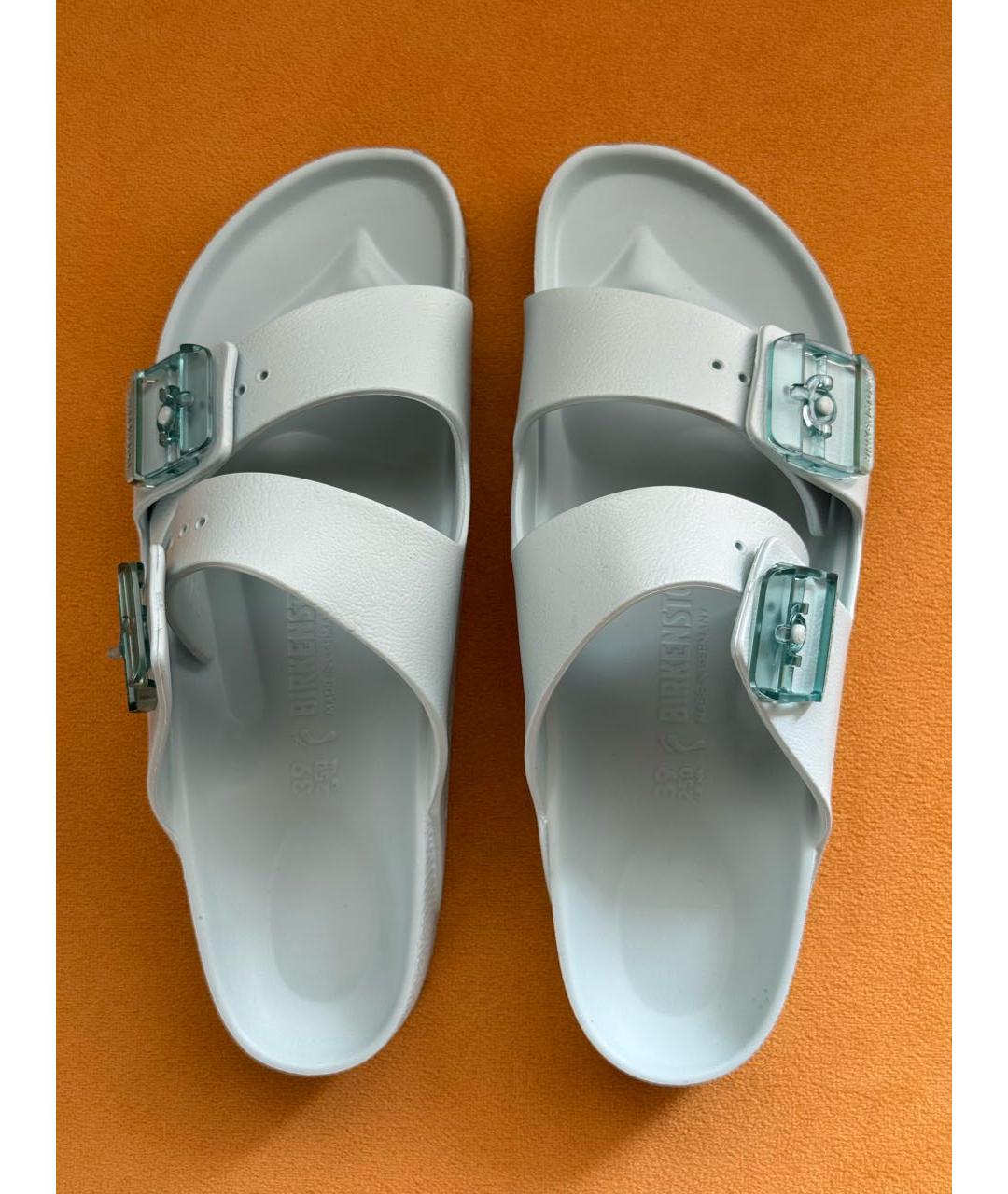 BIRKENSTOCK Бирюзовые резиновые шлепанцы, фото 3