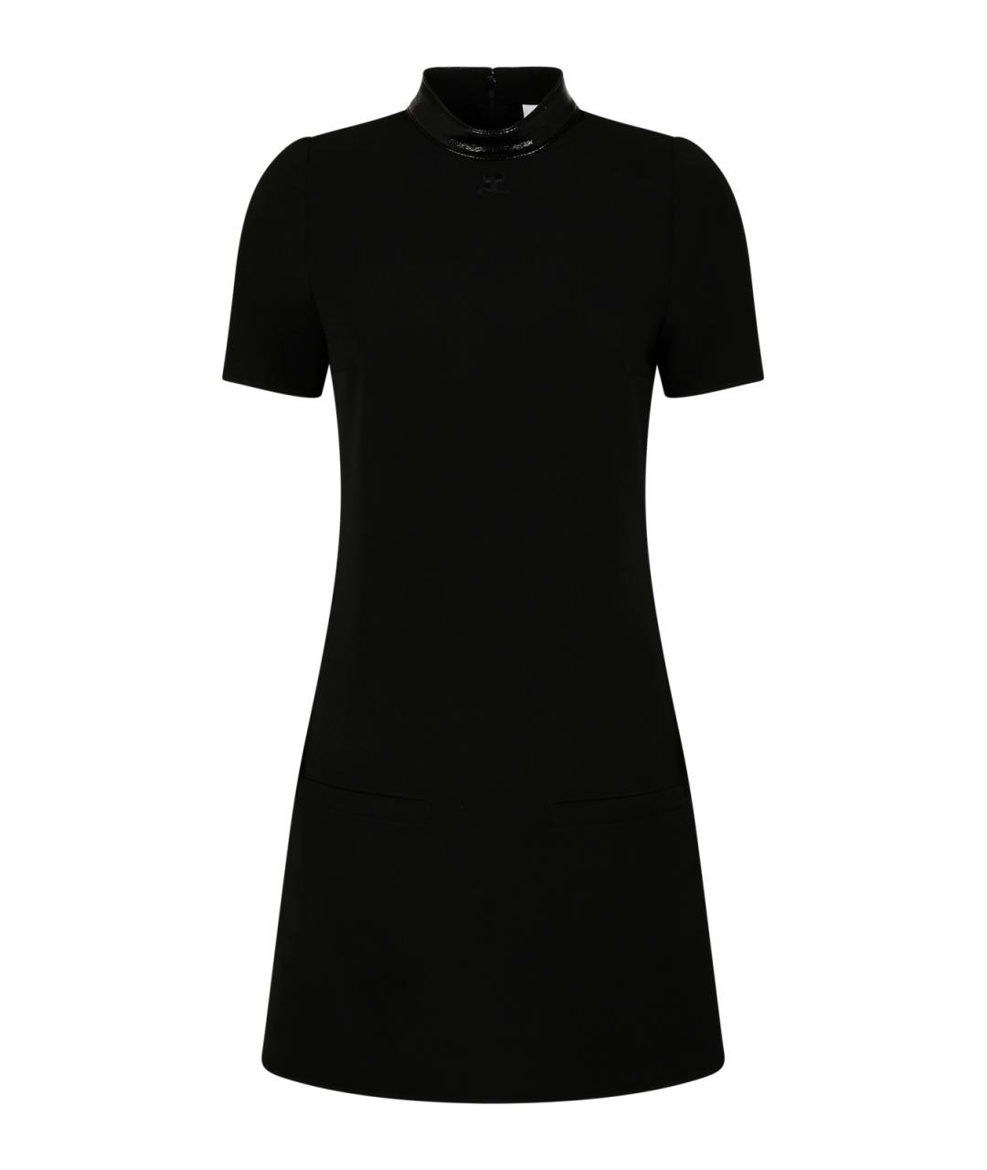 COURREGES Черное полиэстеровое повседневное платье, фото 1