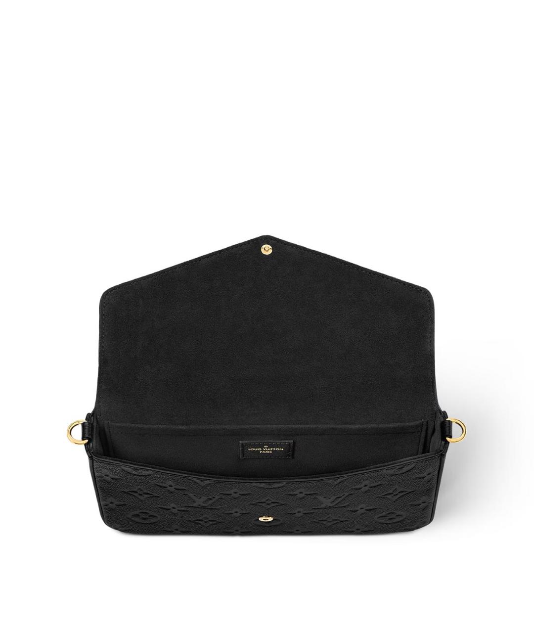 LOUIS VUITTON Черная кожаная сумка через плечо, фото 3