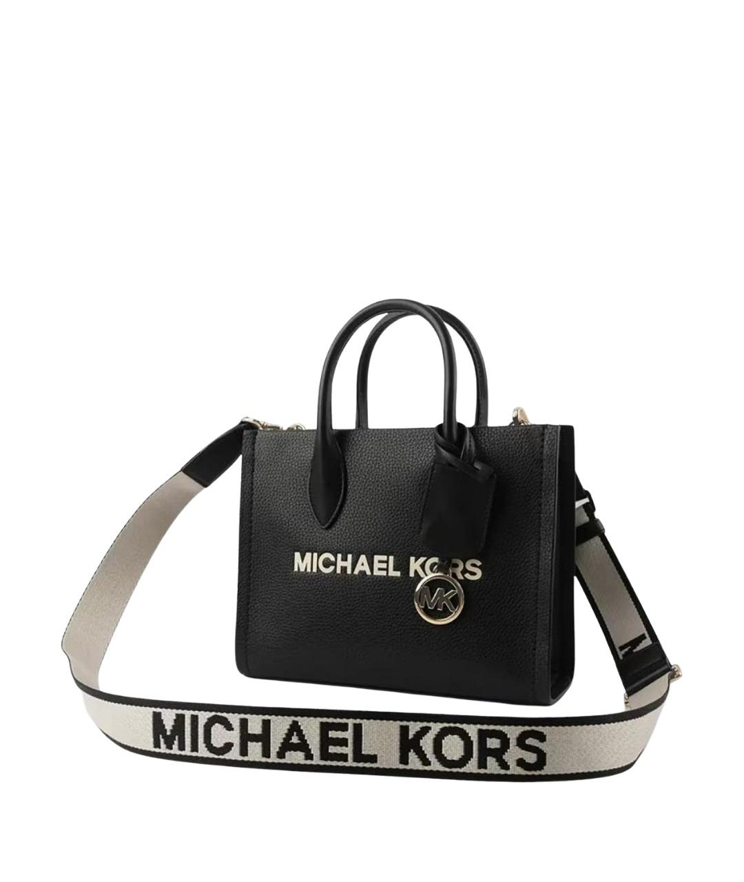 MICHAEL KORS Черная кожаная сумка с короткими ручками, фото 1