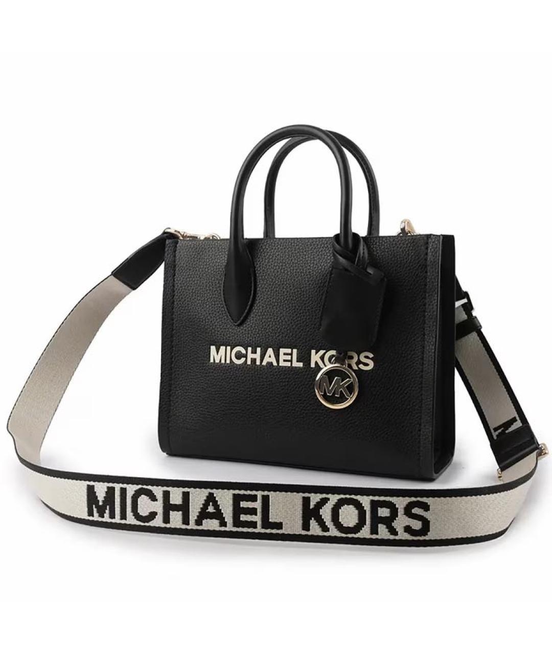 MICHAEL KORS Черная кожаная сумка с короткими ручками, фото 9