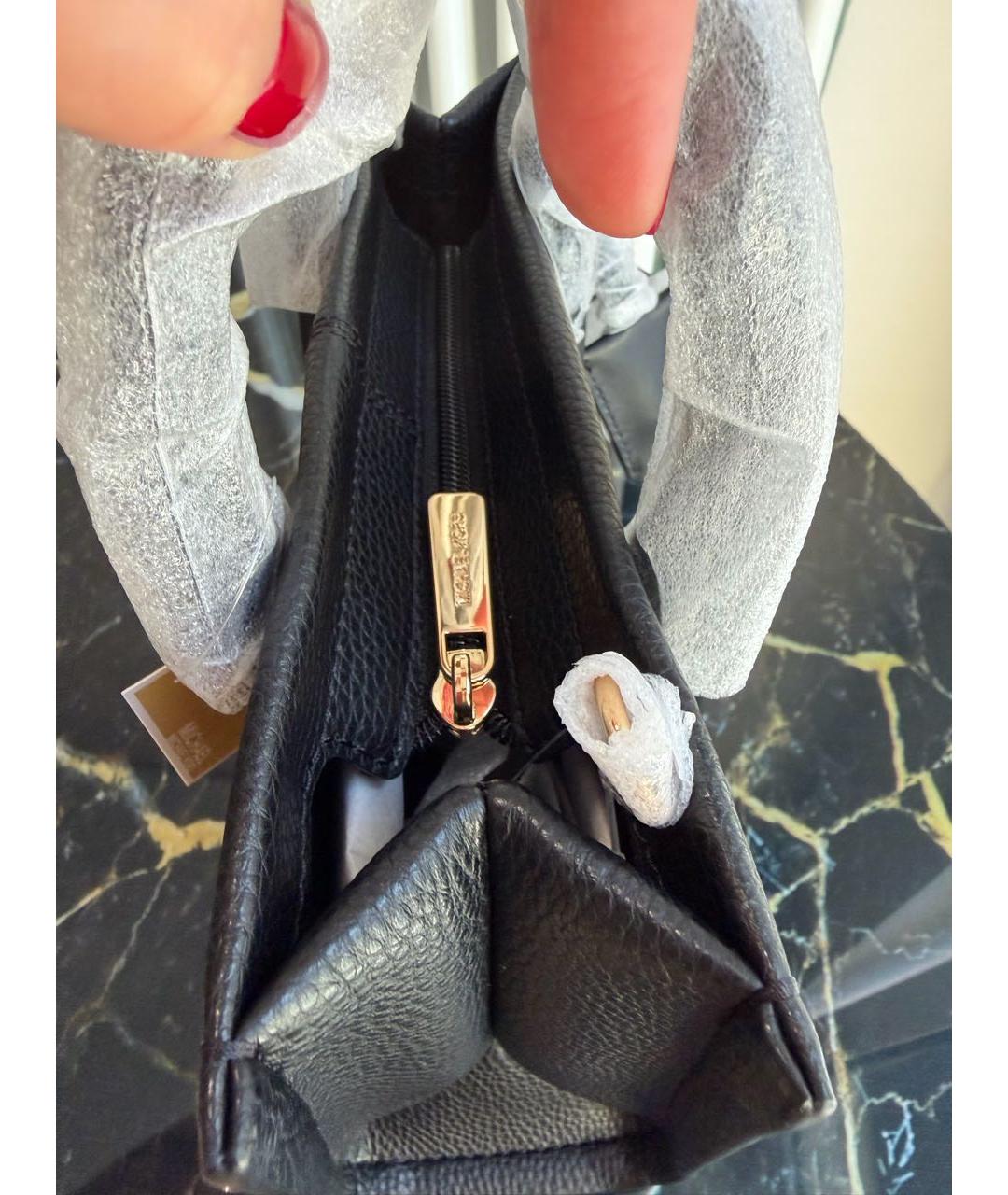 MICHAEL KORS Черная кожаная сумка с короткими ручками, фото 6