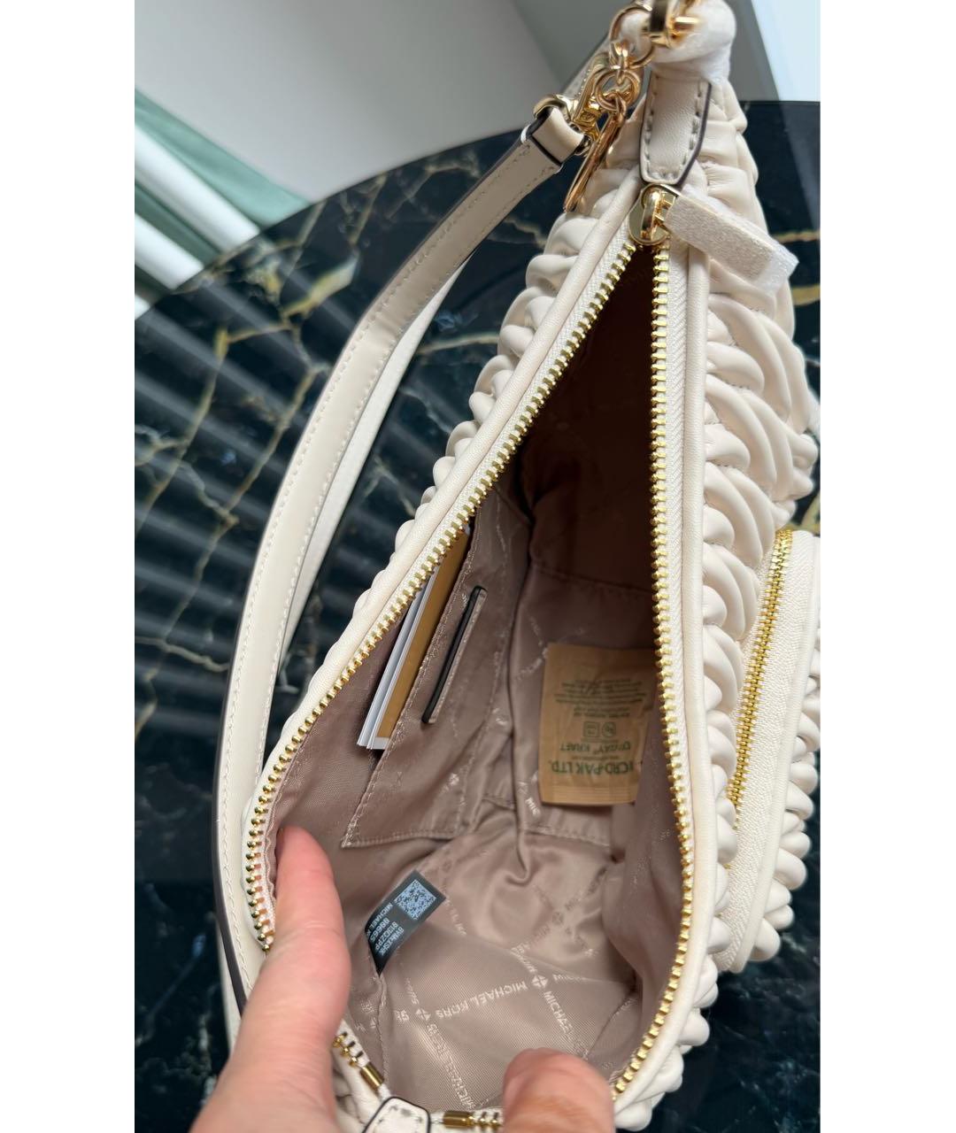 MICHAEL KORS Бежевая сумка через плечо из искусственной кожи, фото 3