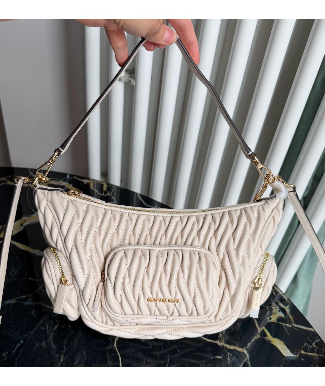 MICHAEL KORS Бежевая сумка через плечо из искусственной кожи, фото 2