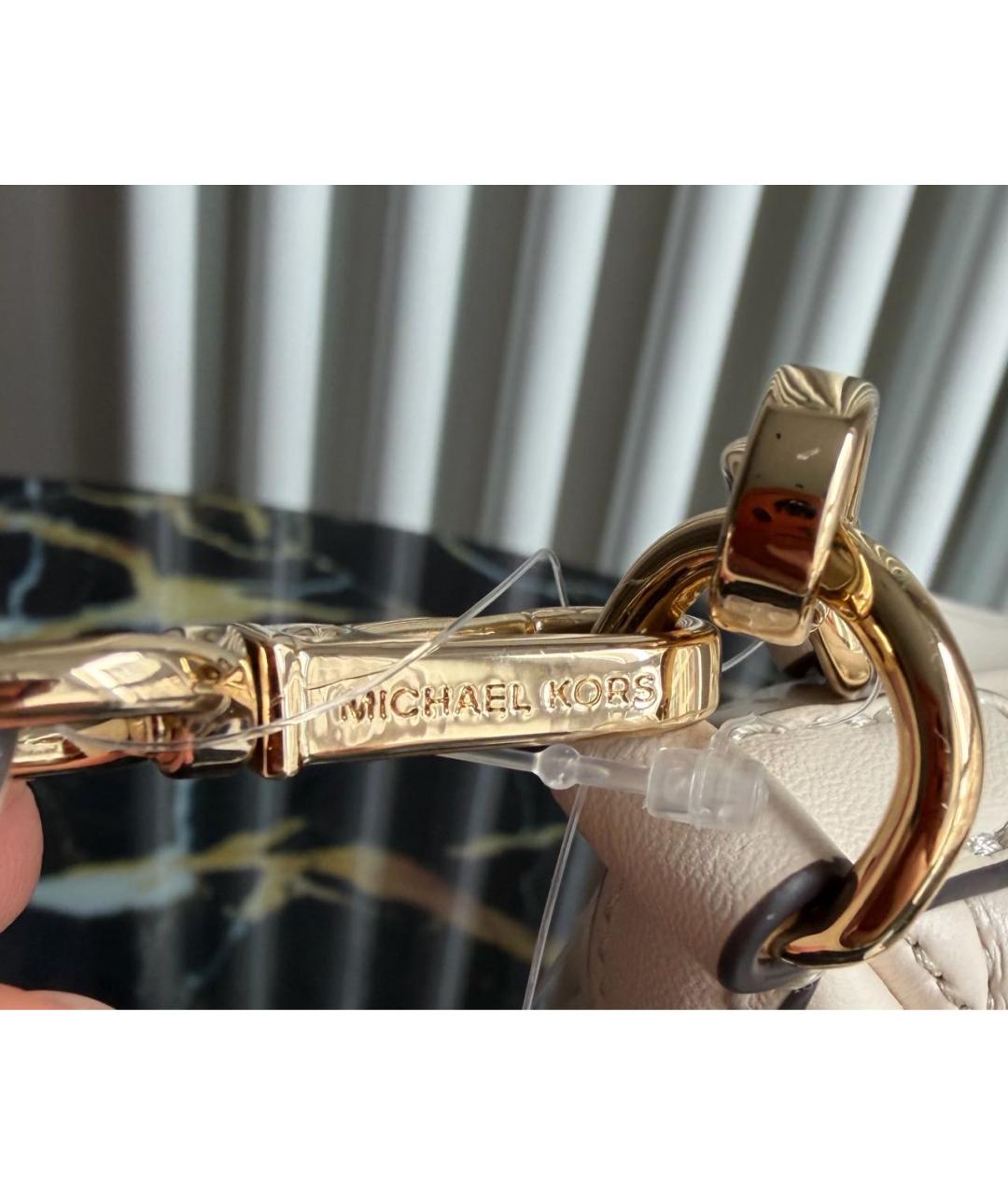 MICHAEL KORS Бежевая сумка через плечо из искусственной кожи, фото 8