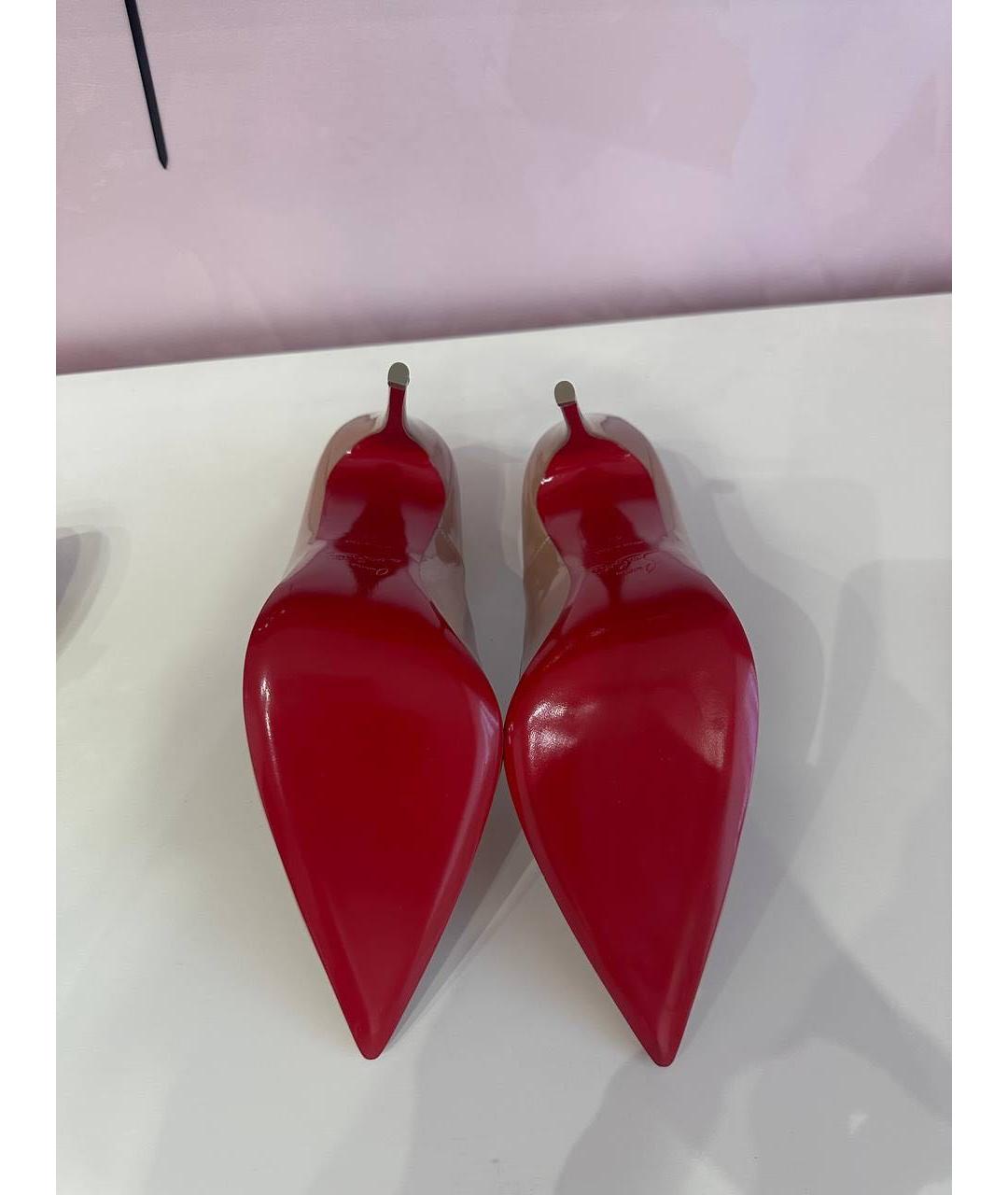 CHRISTIAN LOUBOUTIN Бежевые кожаные туфли, фото 4