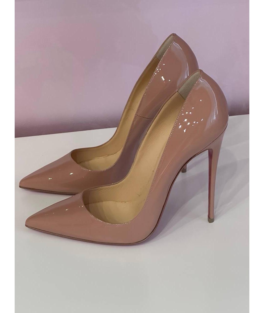 CHRISTIAN LOUBOUTIN Бежевые кожаные туфли, фото 5