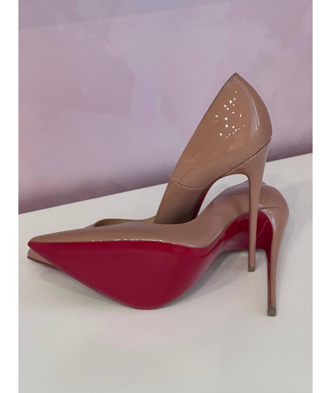 CHRISTIAN LOUBOUTIN Бежевые кожаные туфли, фото 2