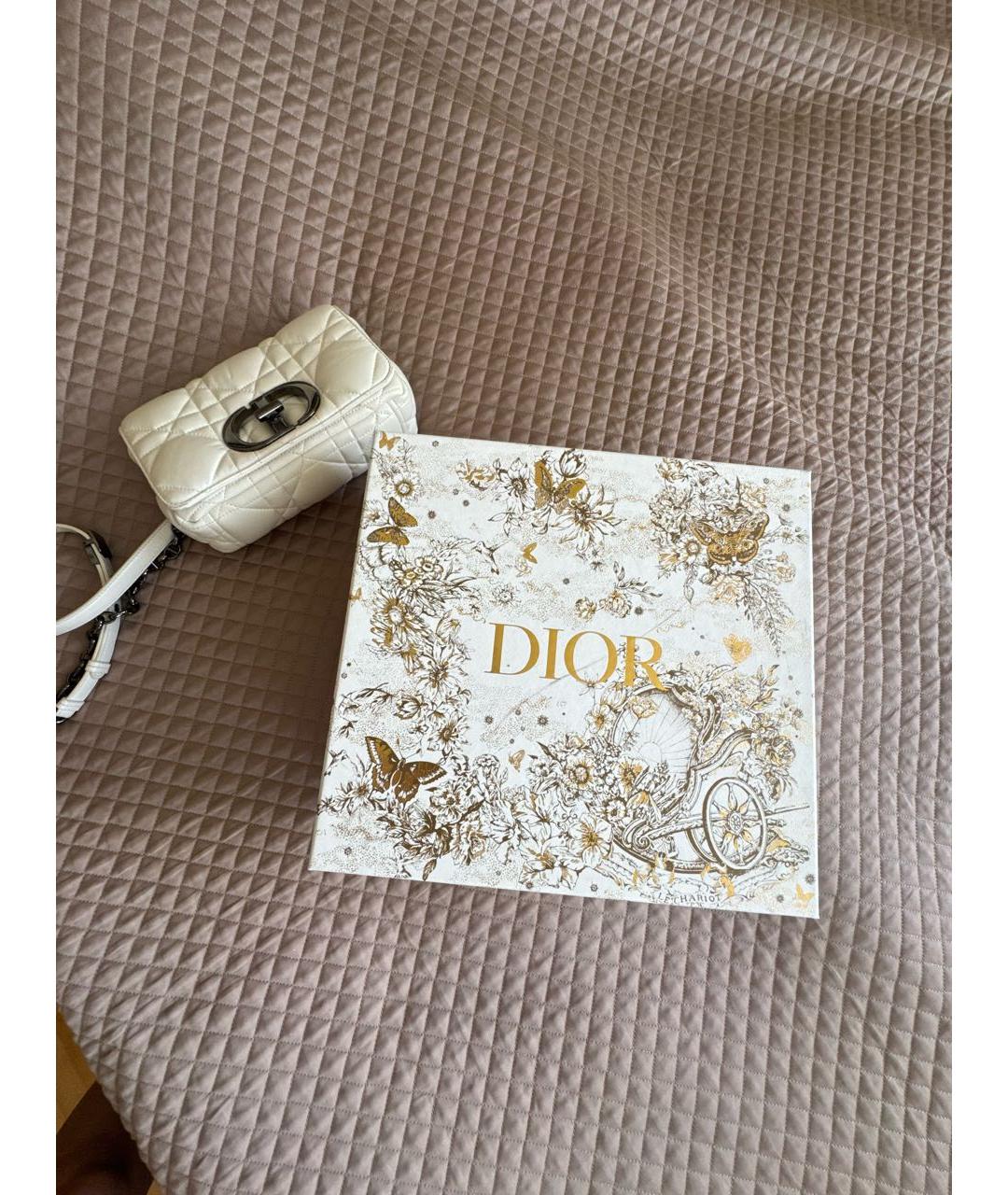 CHRISTIAN DIOR Белая кожаная сумка через плечо, фото 8