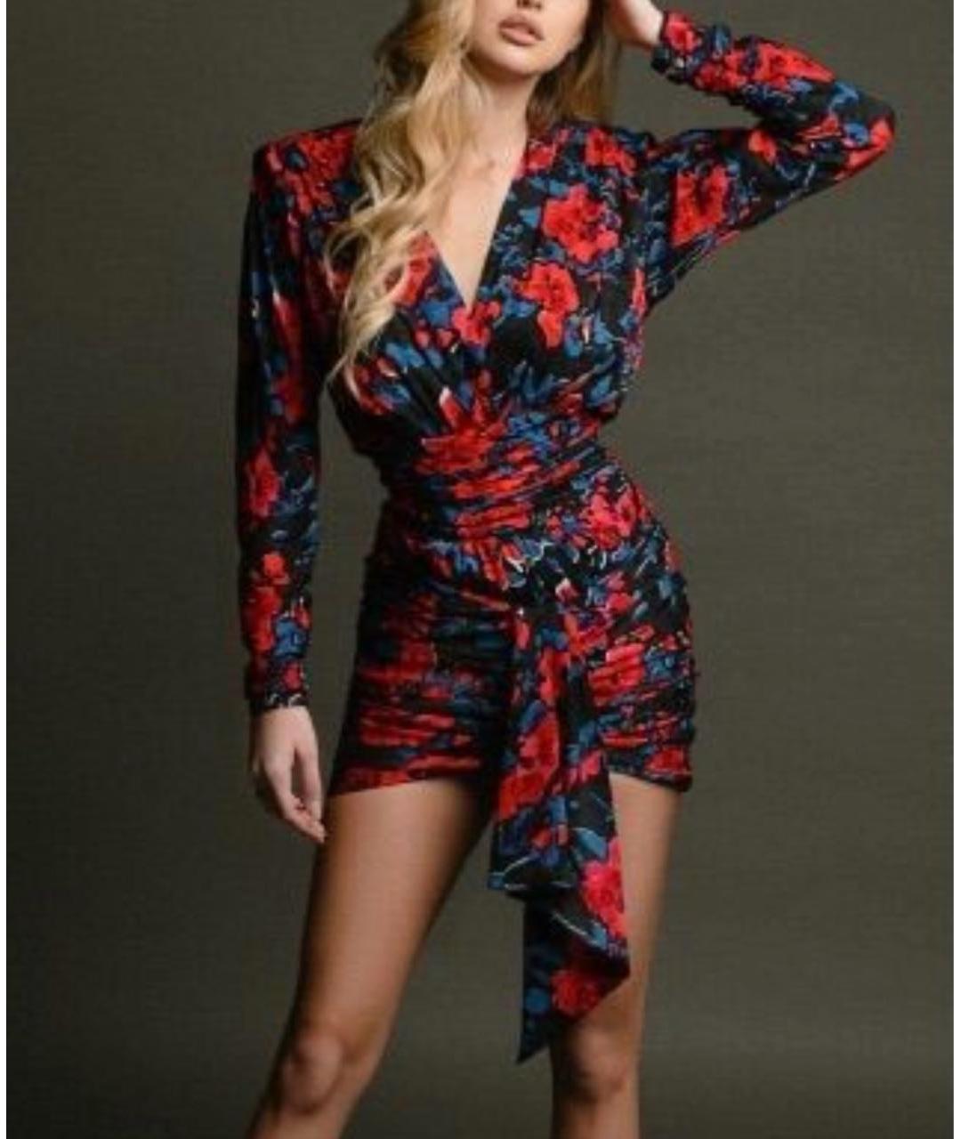 SAINT LAURENT Мульти шелковое коктейльное платье, фото 6