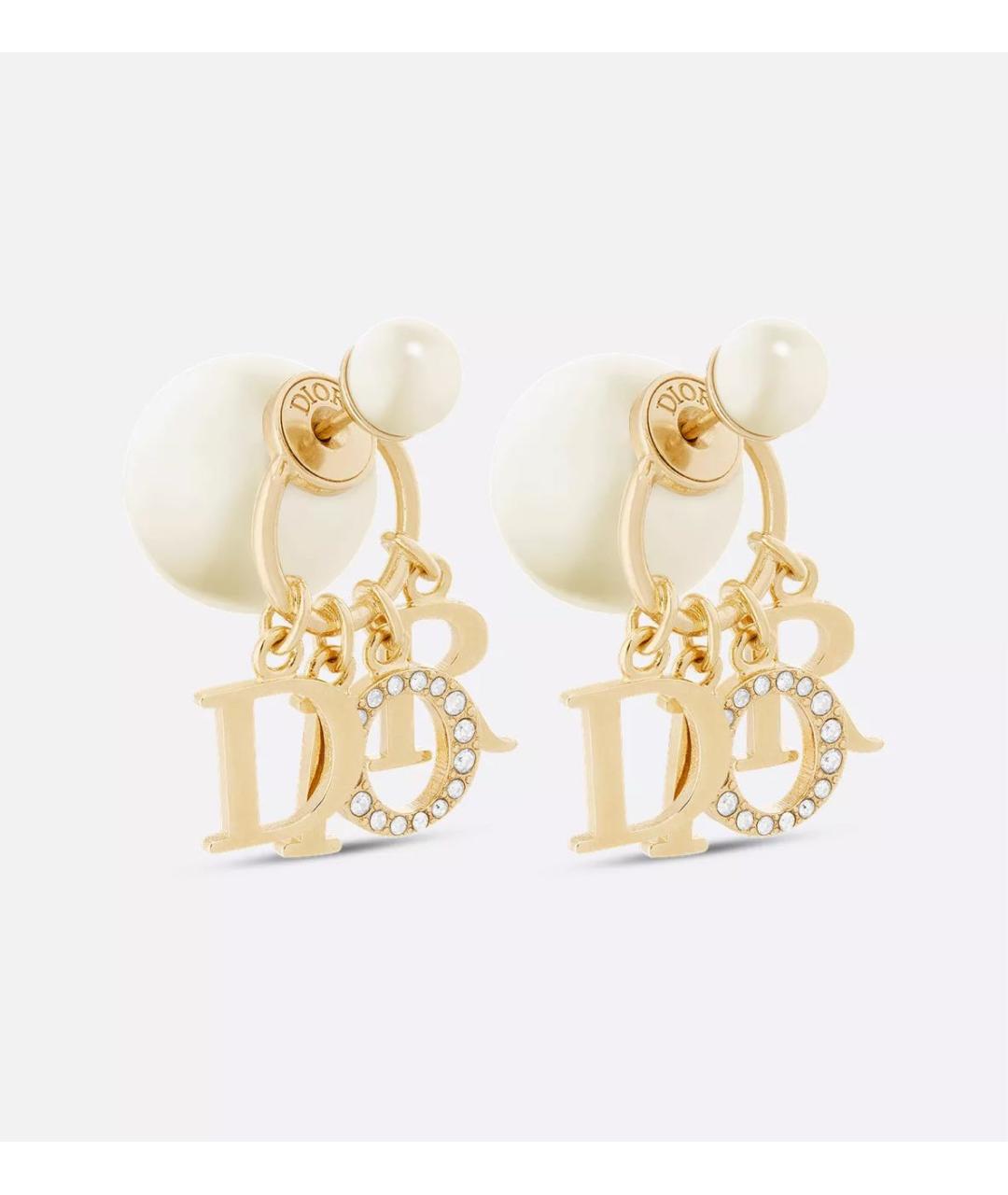 CHRISTIAN DIOR Золотые металлические серьги, фото 6