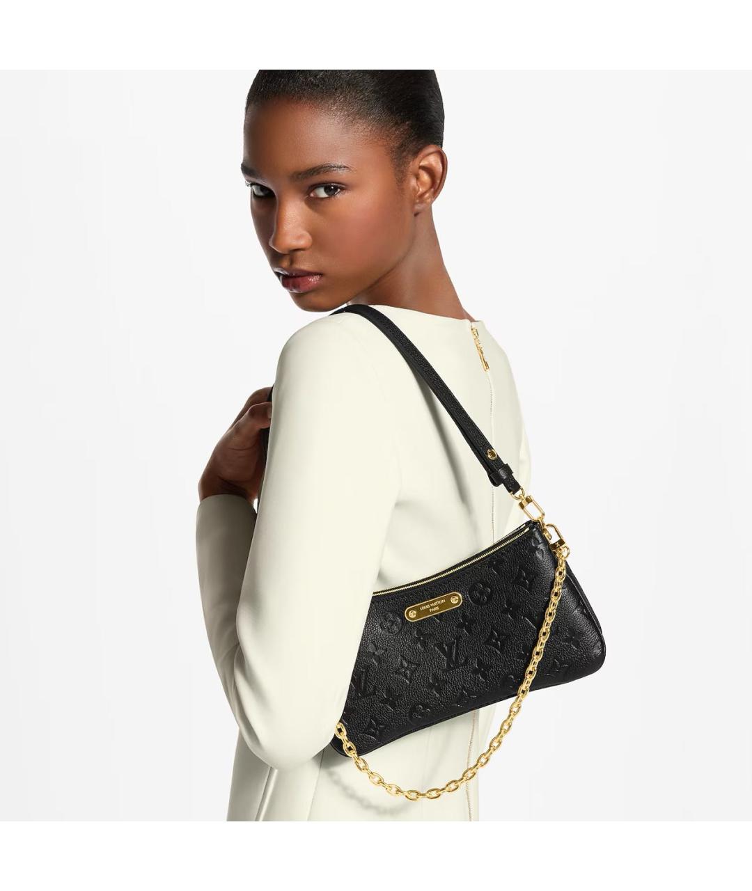 LOUIS VUITTON Черная кожаная сумка через плечо, фото 3