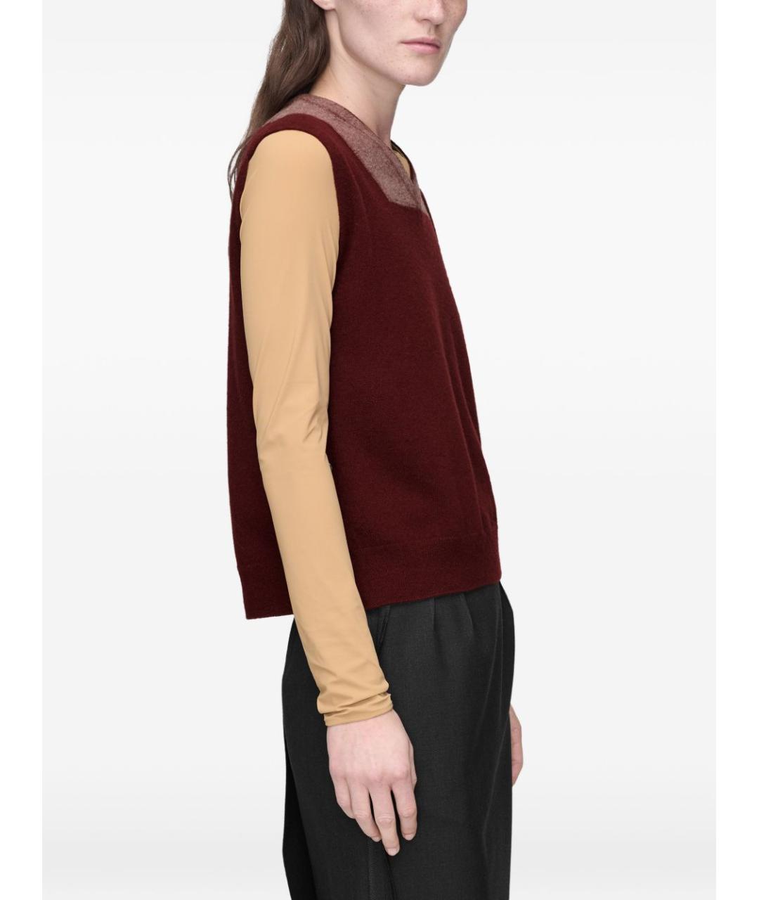MAISON MARGIELA Бордовая шерстяная жилетка, фото 4