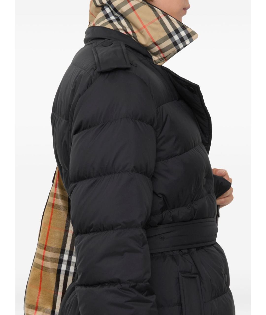 BURBERRY Черный синтетический пуховик, фото 4