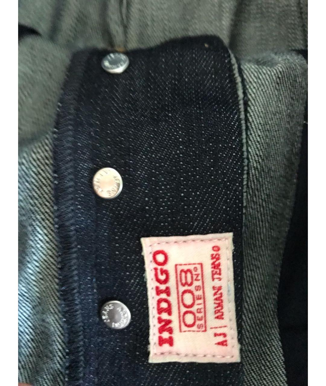 ARMANI JEANS Синие хлопковые прямые джинсы, фото 5