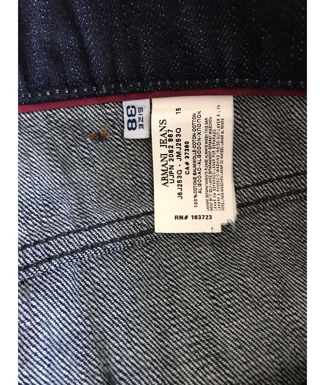 ARMANI JEANS Синие хлопковые прямые джинсы, фото 4