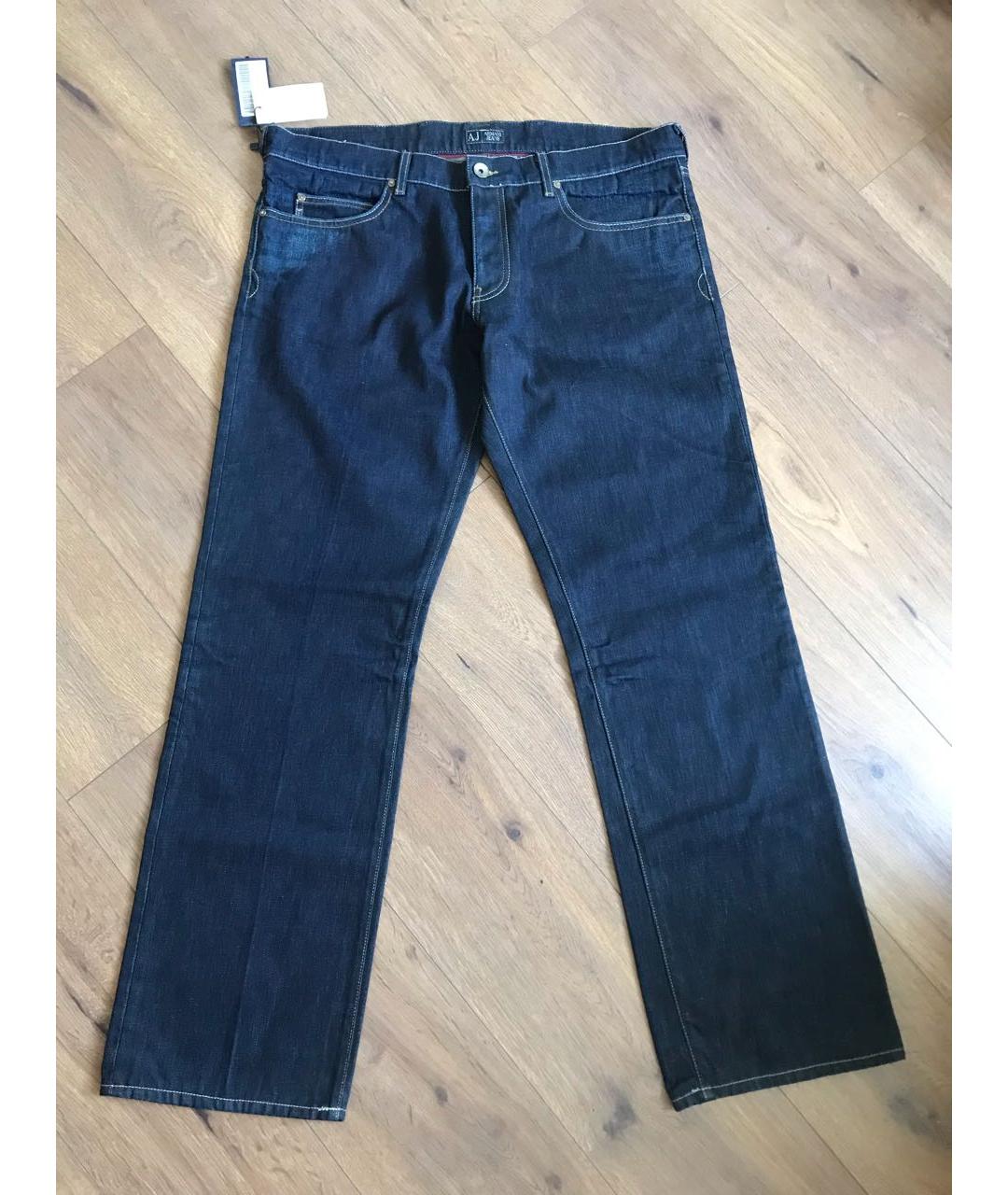 ARMANI JEANS Синие хлопковые прямые джинсы, фото 8