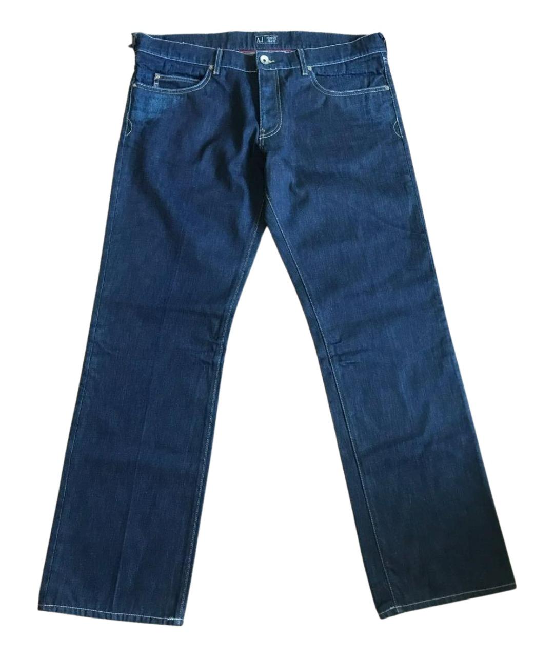 ARMANI JEANS Синие хлопковые прямые джинсы, фото 1