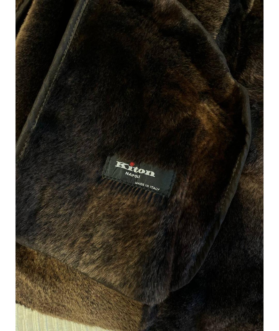 KITON Черная кожаная дубленка/шуба, фото 3