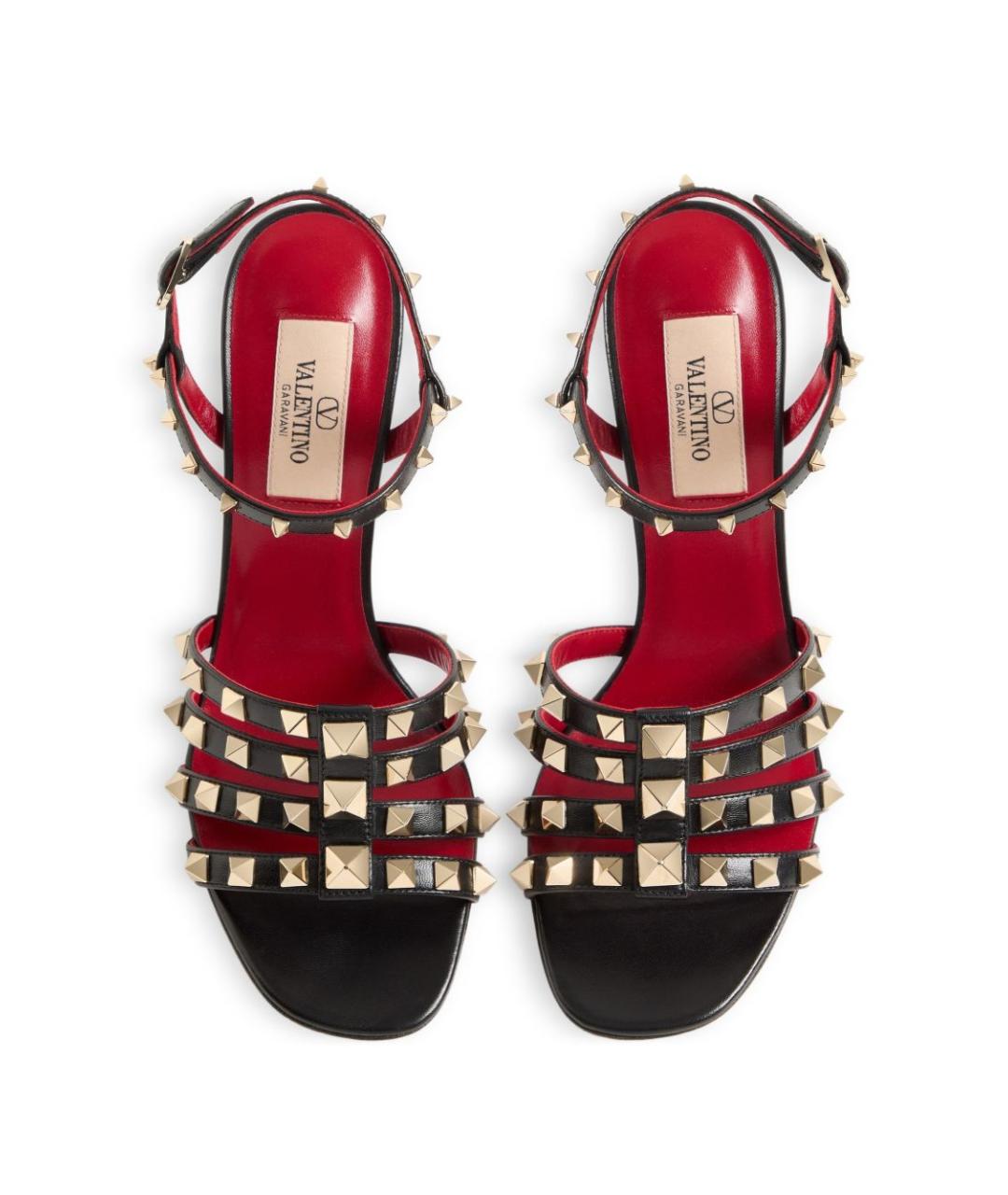 VALENTINO Черные кожаные босоножки, фото 7
