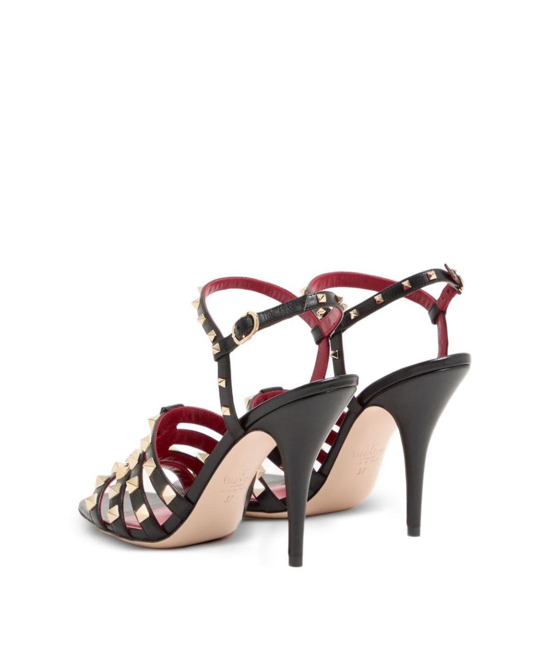 VALENTINO Черные кожаные босоножки, фото 3