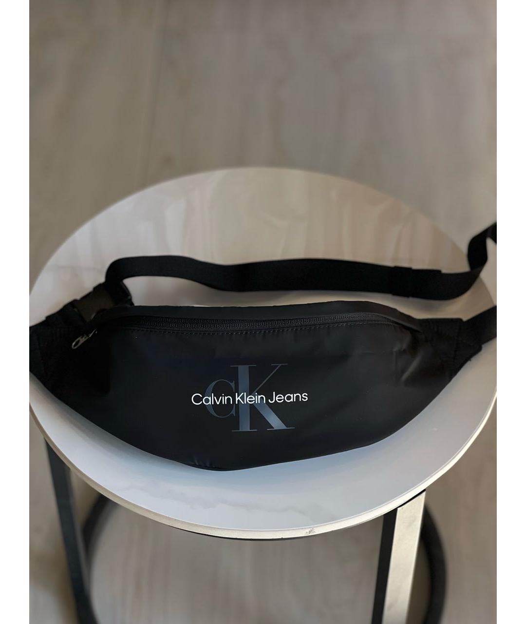CALVIN KLEIN Черная тканевая поясная сумка, фото 5