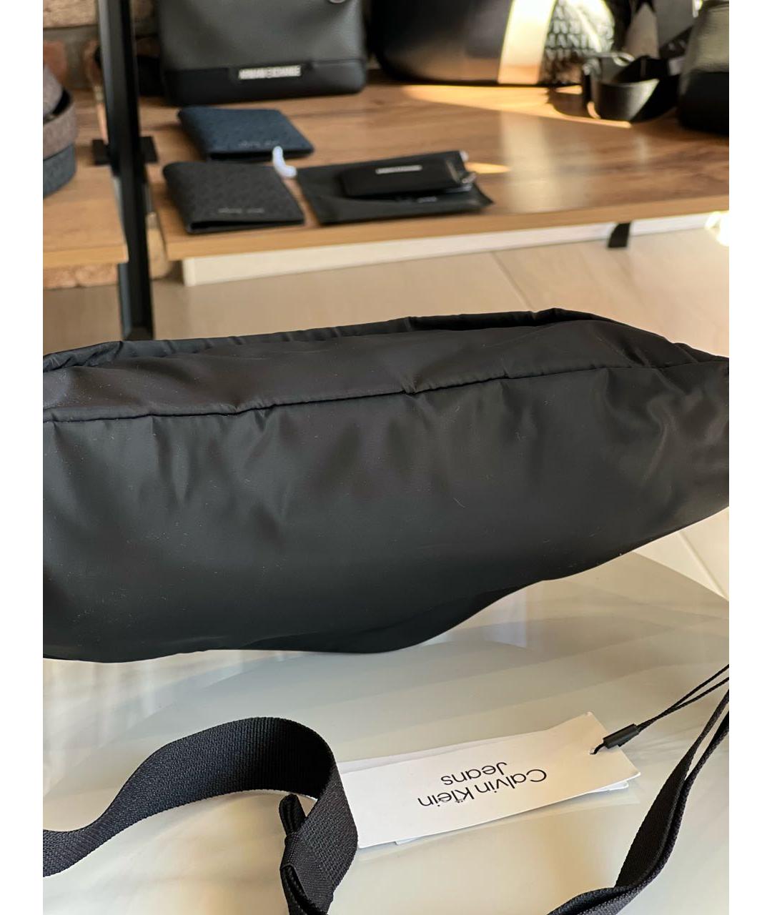CALVIN KLEIN Черная тканевая поясная сумка, фото 3