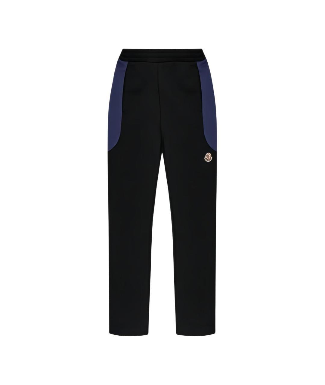 MONCLER Черные хлопковые повседневные брюки, фото 1