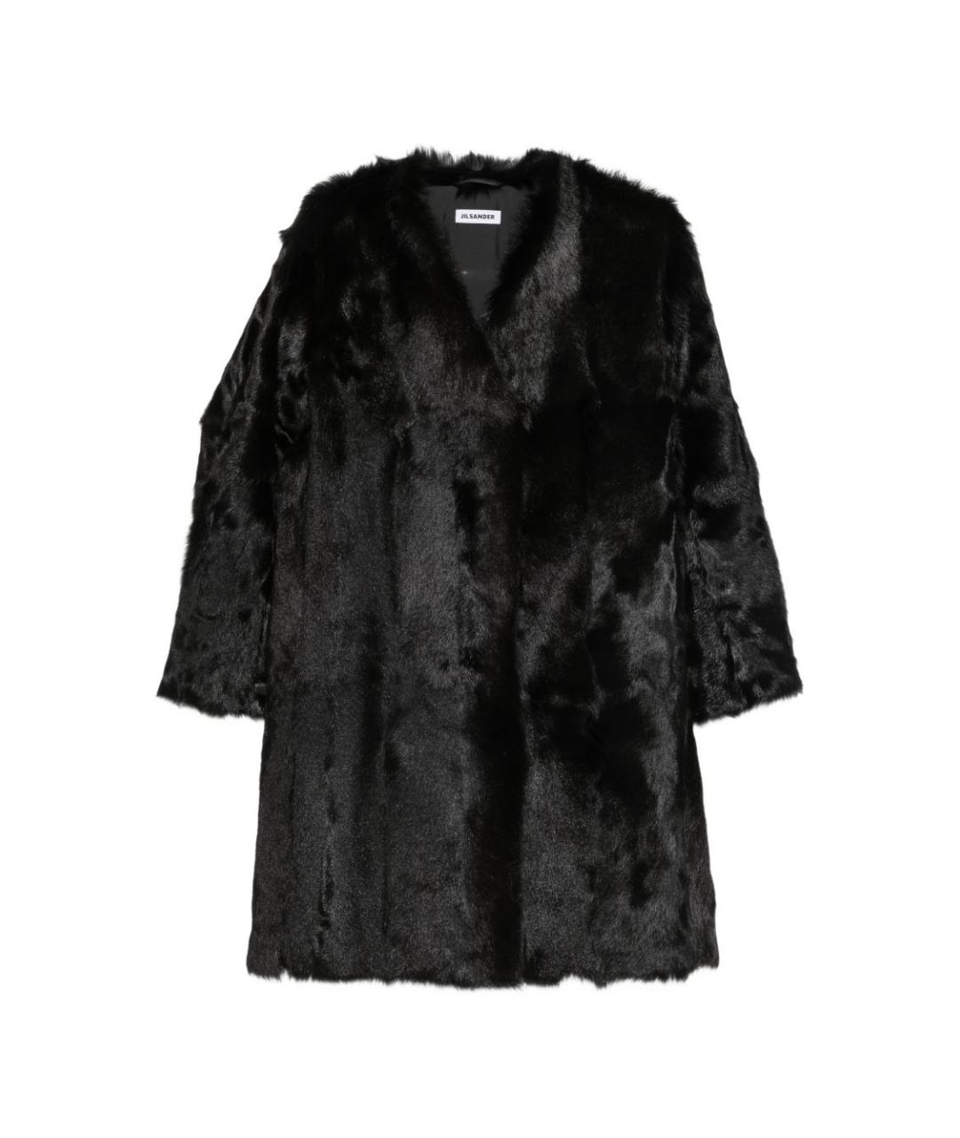 JIL SANDER Черная шуба, фото 1