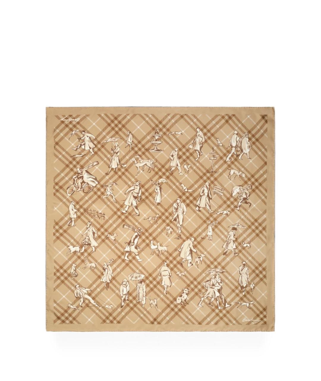 BURBERRY Бежевый шерстяной шарф, фото 2