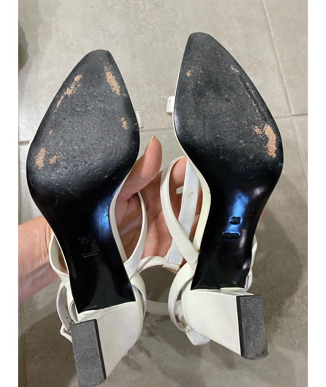 ALEXANDER WANG Белые кожаные босоножки, фото 4
