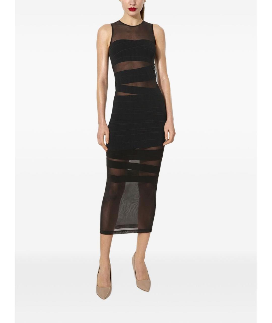 WOLFORD Черное полиамидовое вечернее платье, фото 4