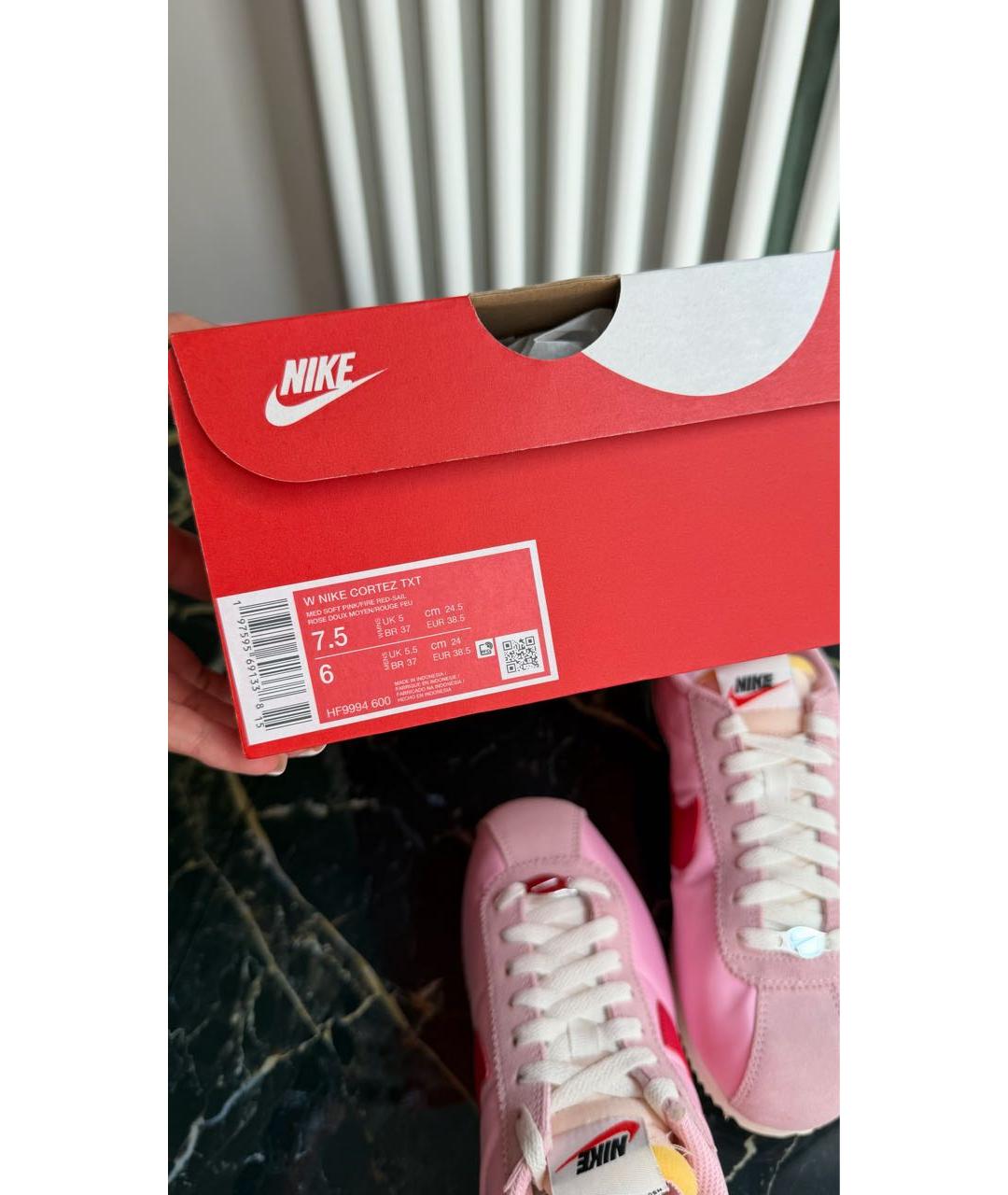 NIKE Розовые текстильные кроссовки, фото 7