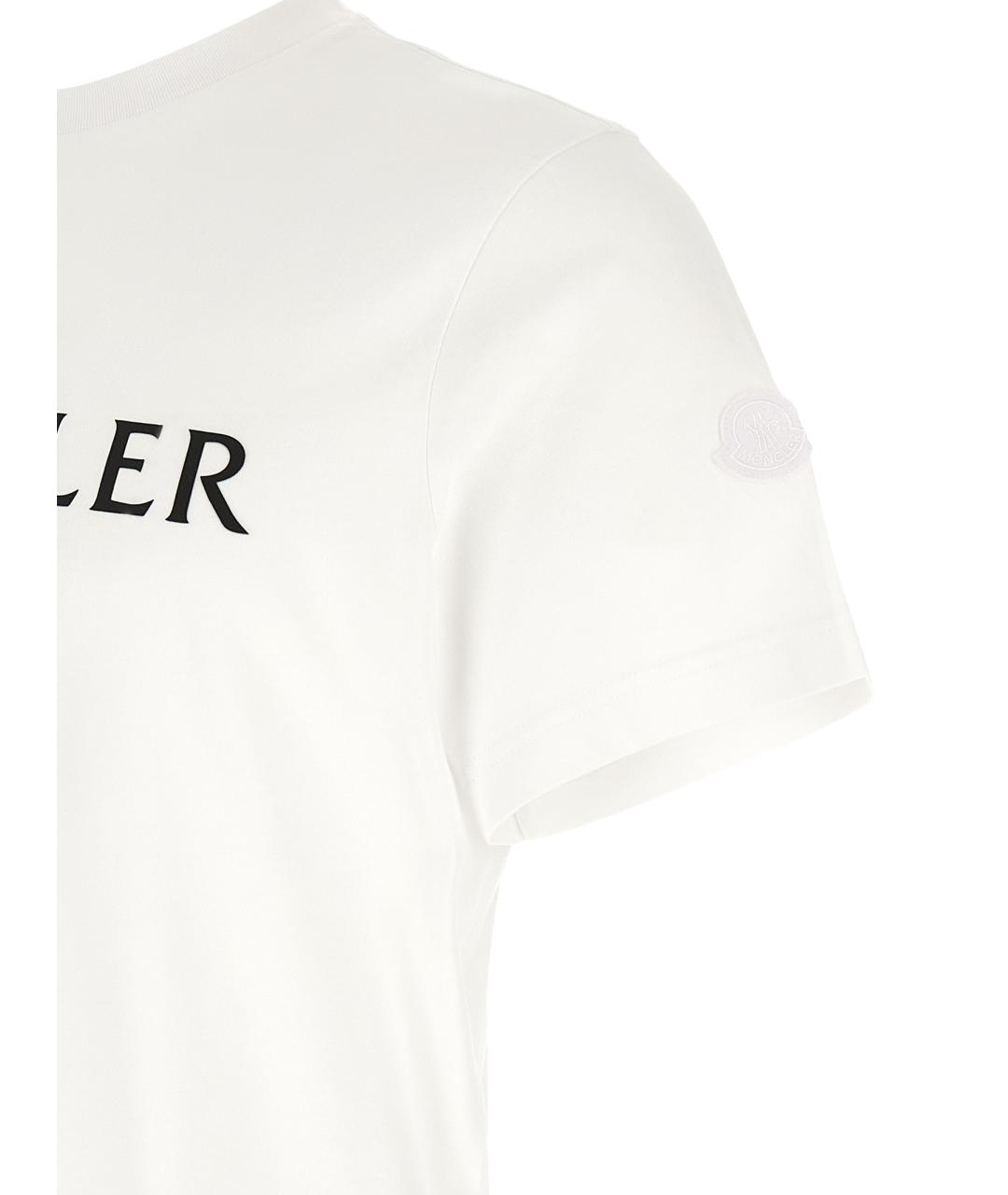 MONCLER Белая хлопковая футболка, фото 4