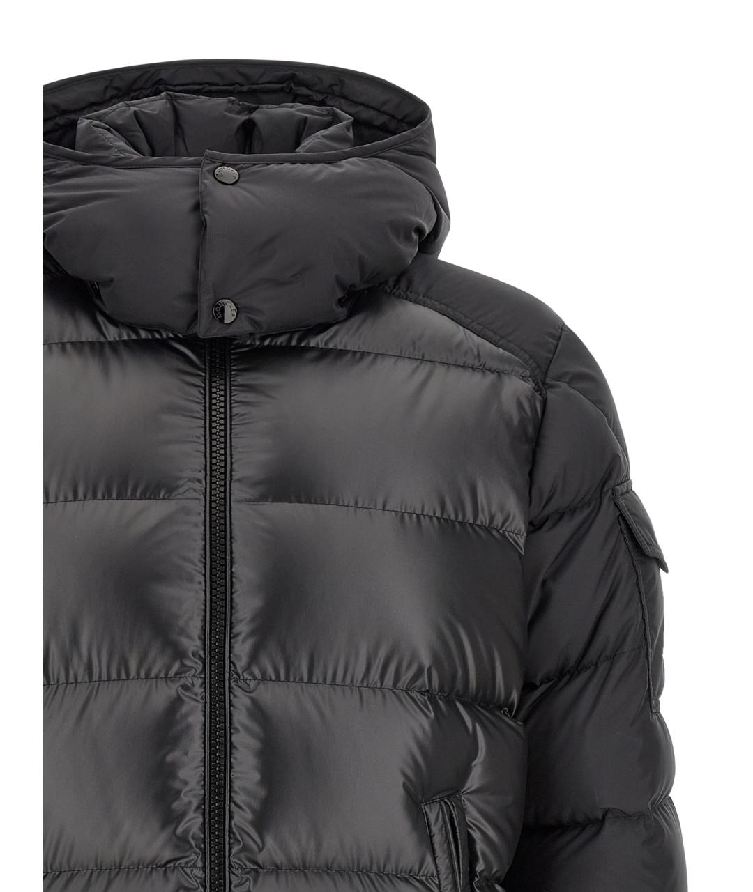 MONCLER Черный полиэстеровый пуховик, фото 4