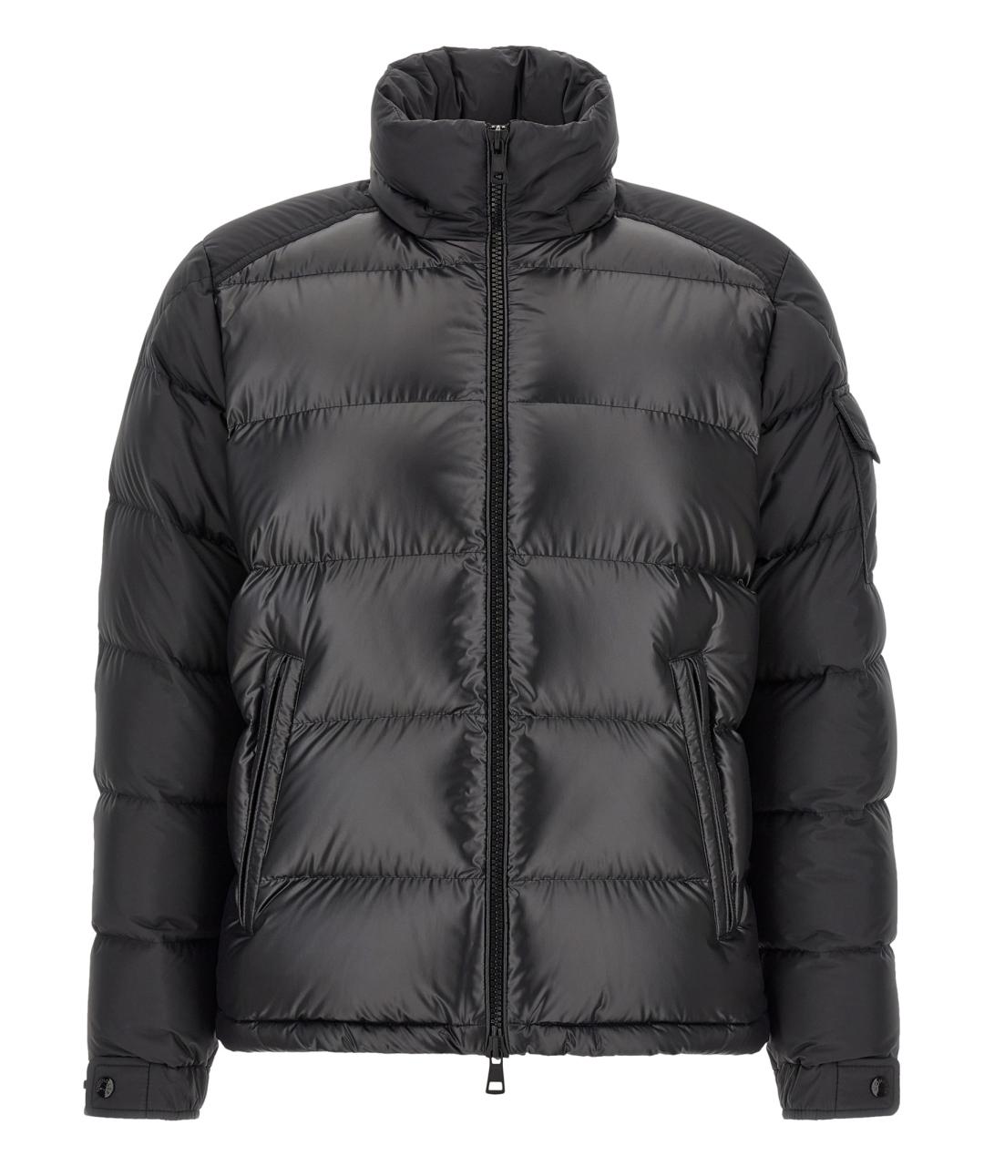 MONCLER Черный полиэстеровый пуховик, фото 2
