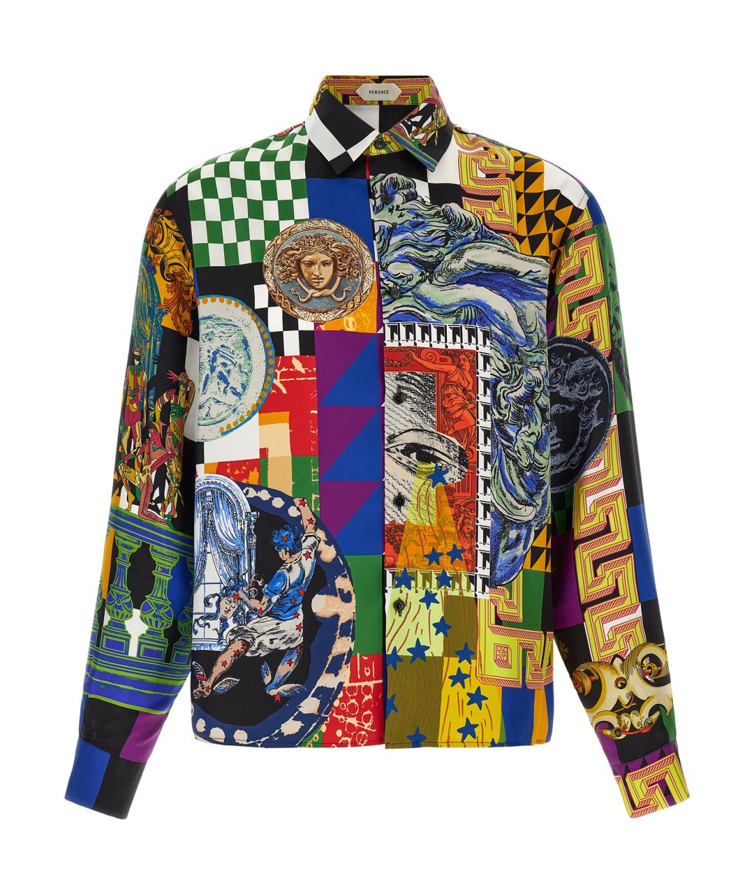 VERSACE Мульти шелковая кэжуал рубашка, фото 1