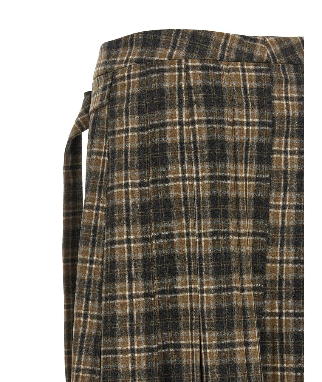 BRUNELLO CUCINELLI Коричневая шерстяная юбка макси, фото 4