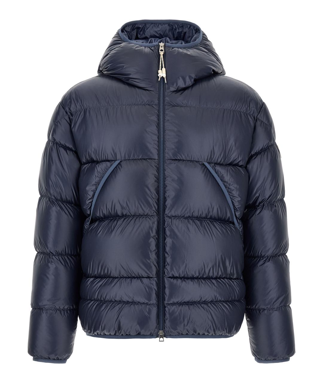 MONCLER Синий полиамидовый пуховик, фото 1