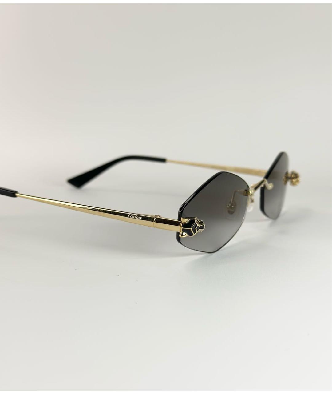 CARTIER Золотые металлические солнцезащитные очки, фото 2