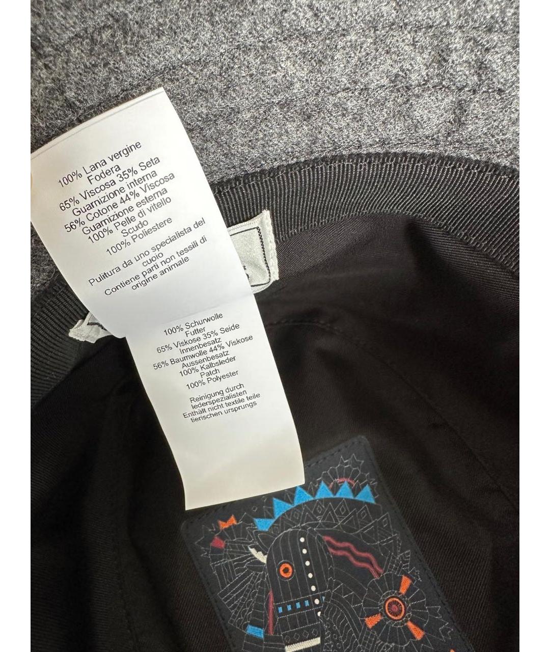 HERMES Серая шерстяная панама, фото 6