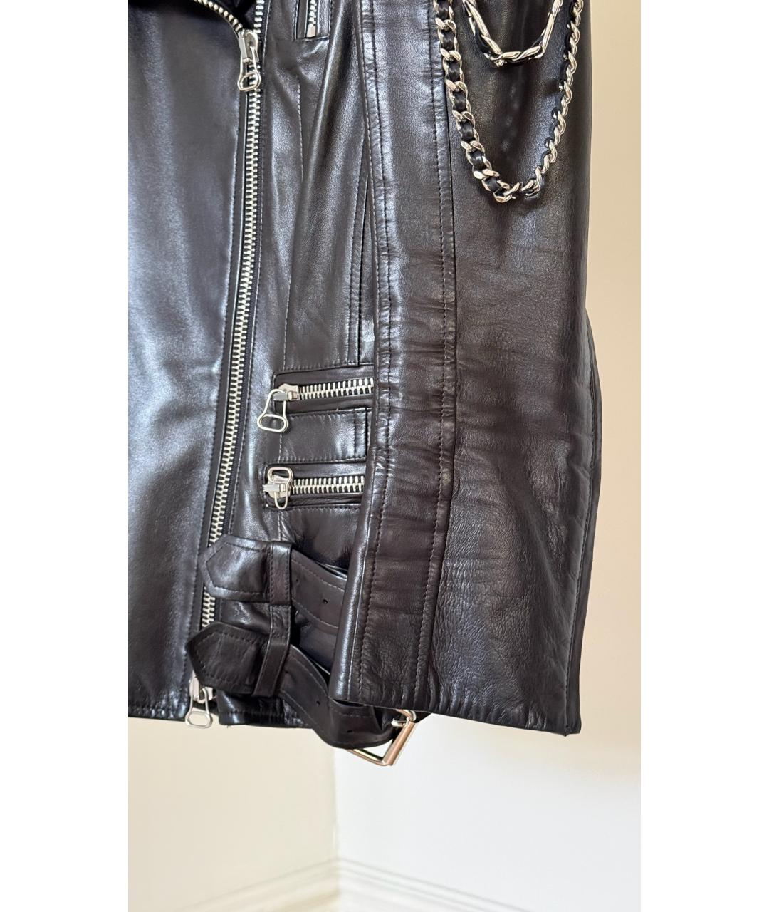 BALMAIN Черная кожаная куртка, фото 5