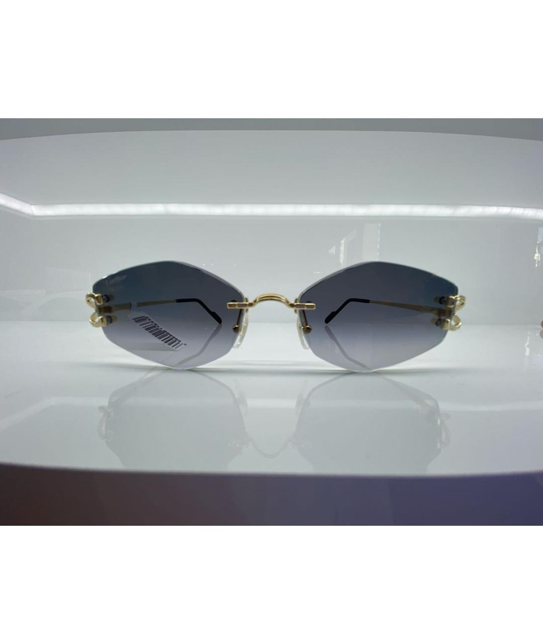CARTIER Синие металлические солнцезащитные очки, фото 4