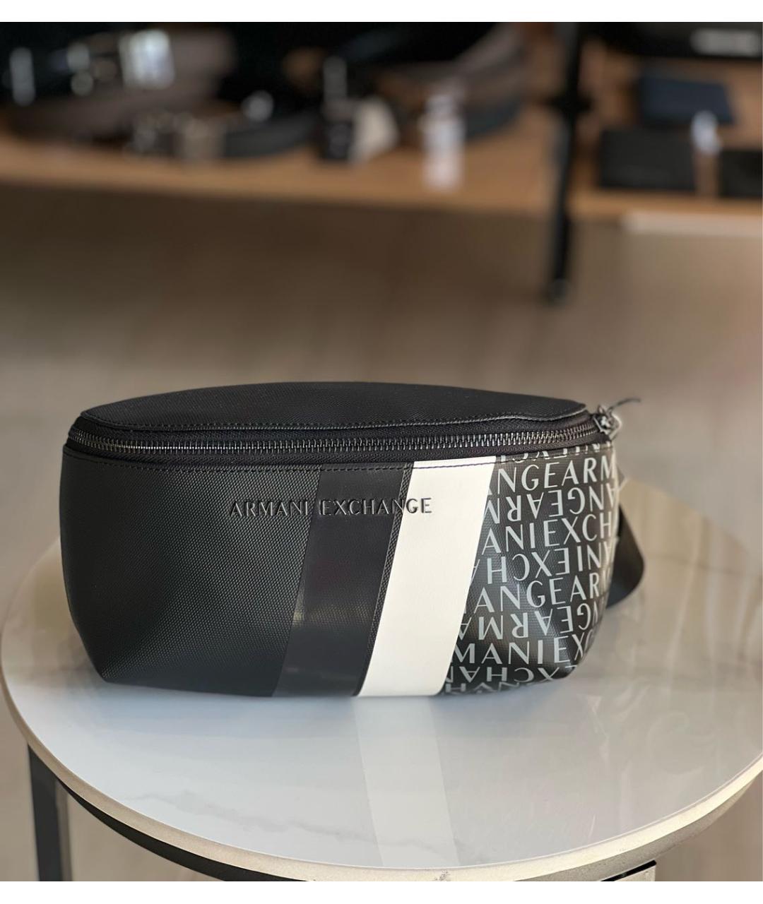 ARMANI EXCHANGE Черная поясная сумка из искусственной кожи, фото 5
