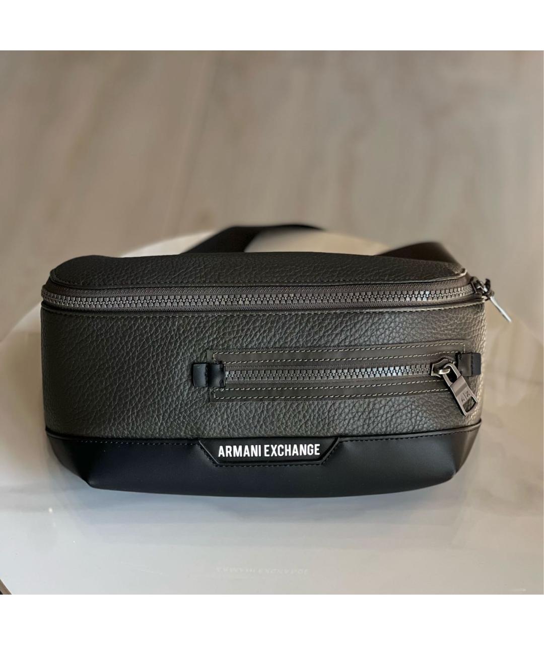 ARMANI EXCHANGE Хаки поясная сумка из искусственной кожи, фото 5