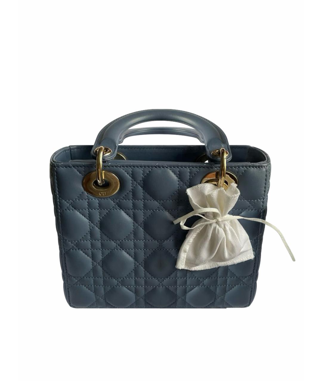 CHRISTIAN DIOR Синяя кожаная сумка тоут, фото 1